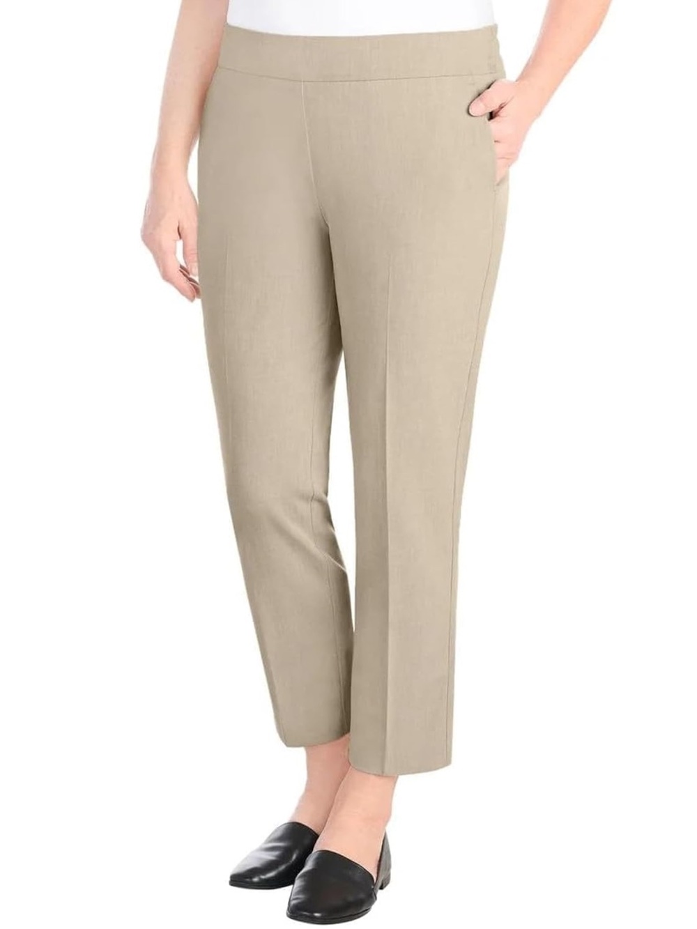 Hilary Radley Women's Pull-on Dress Pants, 4-Way Stretch, Elastic Waist XL